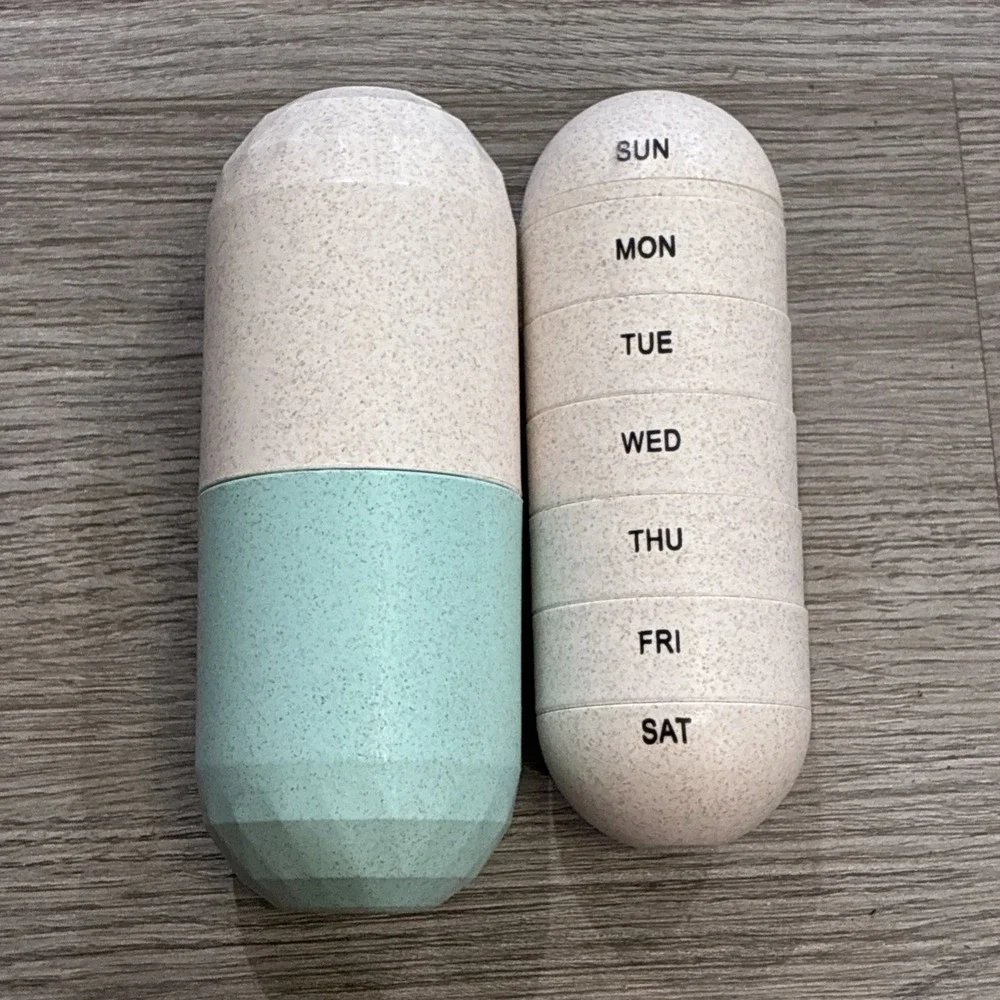 Upgrade Enlarge Grain Fiber Moisture Proof Weekly Pill Organizer BPA Case